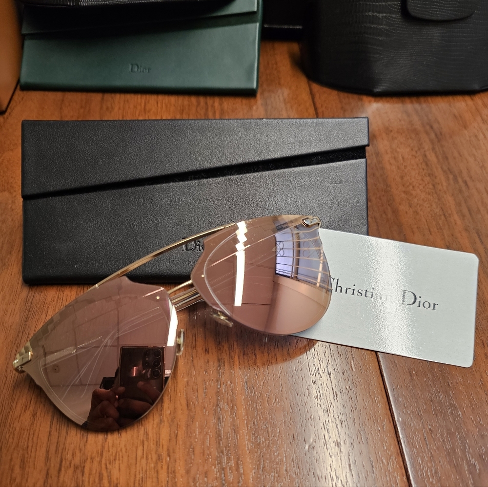 Dior Rose Gold Aviator Sunglasses